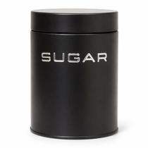 Porta Mantimento Pote Para Açúcar Com Tampa Aço Preto Galvanizado 1,5 Litros - Mundiart