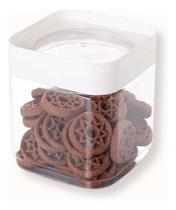 Porta Mantimento Pote Quadrado Empilhável Plástico 1.28l