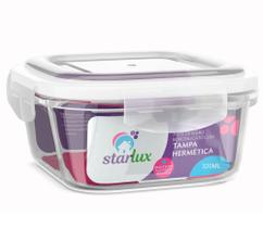 Porta Mantimento Quadrado C/tampa Hermética Resistente 320ml - Starlux Porta Mantimento Quadrado C/tampa Hermética Resistente 320ml - Starlux