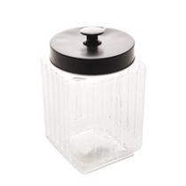 PORTA MANTIMENTO QUADRADO EM VIDRO 1,7L c/ tampa em metal preto - Lyor