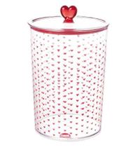 Porta mantimento redondo de coração vermelho 1,8l - plasutil