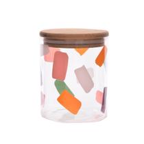 Porta Mantimento Vidro Borossilicato Color Tampa Bambu 730ml
