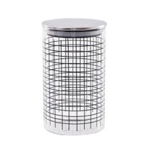 Porta Mantimento Vidro Borossilicato Grid Tampa Inox 1L