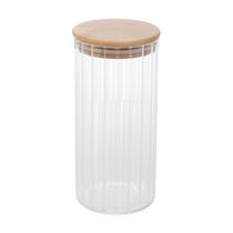 Porta Mantimento Vidro Tampa Bambu Gourmet 800ml