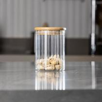 Porta Mantimento Wolff Tampa Bambu Canelado 200ml Vidro Boro