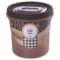 Porta mantimentos com tampa rosca café 1,8 litros Plasutil ref. 6399 Porta mantimentos com tampa rosca café 1,8 litros Plasutil ref. 6399