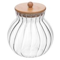Porta Mantimentos De Vidro 1,5 L Com Tampa De Bambu Classic Wolff Porta Mantimentos De Vidro 1,5 L Com Tampa De Bambu Classic Wolff