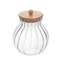 Porta Mantimentos de Vidro 450 ml com Tampa de Bambu Classic Wolff