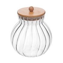 Porta Mantimentos De Vidro 700 Ml Com Tampa De Bambu Classic Wolff Porta Mantimentos De Vidro 700 Ml Com Tampa De Bambu Classic Wolff