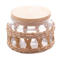 Porta Mantimentos de Vidro com Sisal e Tampa de Madeira 350ml - WOLFF Porta Mantimentos de Vidro com Sisal e Tampa de Madeira 350ml - WOLFF