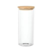 Porta Mantimentos de Vidro com Tampa de Bambu 1,4 Litros Domni Porta Mantimentos de Vidro com Tampa de Bambu 1,4 Litros Domni