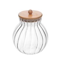 Porta Mantimentos de Vidro com Tampa de Bambu Classic 450ml - Wolff Porta Mantimentos de Vidro com Tampa de Bambu Classic 450ml - Wolff