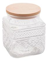 Porta Mantimentos De Vidro Com Tampa Em Madeira 1,2l - Wolff