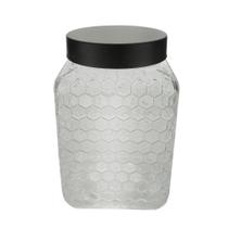 PORTA MANTIMENTOS DE VIDRO COM TAMPA PRETA COLMÉIA 13x20CM 2,4L BON GOURMET