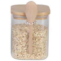 Porta Mantimentos em Vidro Borossilicato com Tampa e Colher de Bambu 800ml Porta Mantimentos em Vidro Borossilicato com Tampa e Colher de Bambu 800ml