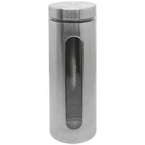 Porta Mantimentos Hermético Com Visor 1,75L Vidro E Aço Inox