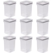 Porta mantimentos Hermético Trava Mais 830ml fendi com 9 unidades Plasutil ref.9915 Porta mantimentos Hermético Trava Mais 830ml fendi com 9 unidades Plasutil ref.9915