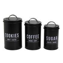 Porta Mantimentos Lata Decorativo Multiuso Cookies Café e Açúcar