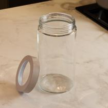Porta Mantimentos Lyor Tampa Bege Visor Arilíco 1,8L Vidro