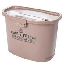 Porta mantimentos para café com porta filtro e colher dosadora bege Plasutil ref.6142 Porta mantimentos para café com porta filtro e colher dosadora bege Plasutil ref.6142
