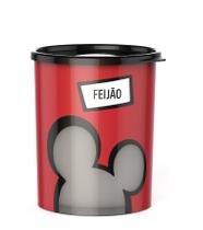 Porta Mantimentos para Feijão em Plástico Mickey Mouse com Tampa Preta 2,1L - Potte
