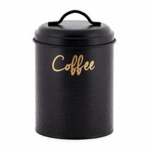 Porta Mantimentos Pote Para Café Aço Premium Galvanizado Preto 800ml 15cm- Mundiart Porta Mantimentos Pote Para Café Aço Premium Galvanizado Preto 800ml 15cm- Mundiart