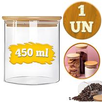 Porta Mantimentos Potes De Vidro Premium Frasco Hermético Condimentos Temperos Tampa De Bambu