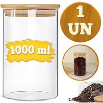Porta Mantimentos Potes De Vidro Premium Frasco Hermético Condimentos Temperos Tampa De Bambu