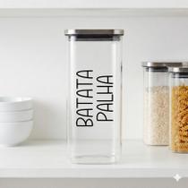 Porta Mantimentos Quadrado com Tampa de Inox (2,1 Litros) Batata Palha Porta Mantimentos Quadrado com Tampa de Inox (2,1 Litros) Batata Palha