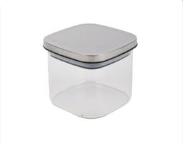 Porta Mantimentos Quadrado em Vidro Borossilicato com Tampa em Aço Inóx 600ml - Vista Home