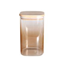 Porta Mantimentos Quadrado Em Vidro Borossilicato Degradê âmbar Dynasty 1,3l Porta Mantimentos Quadrado Em Vidro Borossilicato Degradê âmbar Dynasty 1,3l