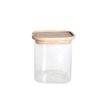 Porta Mantimentos Quadrado em Vidro Borossilicato e Tampa Empilhável em Bambu 800ml - Dynasty