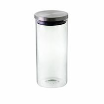 Porta Mantimentos Redondo Em Vidro Borossilicato Inox Mimo Style 1,3l Porta Mantimentos Redondo Em Vidro Borossilicato Inox Mimo Style 1,3l