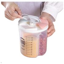 Porta Mantimentos Triplo Pote Alimentos 3 Em 1 Divisorias Dispenser Lavanderia Sabao Em Pó Medidor Sucrilhos Graos Multi Porta Mantimentos Triplo Pote Alimentos 3 Em 1 Divisorias Dispenser Lavanderia Sabao Em Pó Medidor Sucrilhos Graos Multi