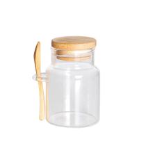 Porta Mantimentos Vidro C/ Tampa e Colher Em Bambu 150mL