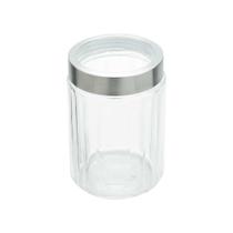 Porta Mantimentos Vidro com Tampa Aço Inox e Visor 1,2L Lyor