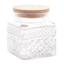 Porta Mantimentos Wolff de Vidro com Tampa em Madeira 600ml Porta Mantimentos Wolff de Vidro com Tampa em Madeira 600ml