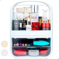 Porta Maquiagem Cosméticos 2 Gavetas Tampa Acrílico Dupla