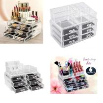 Porta maquiagem grande com 17 divisorias e 6 gavetas organizador acrilico porta batom cosmeticos Porta maquiagem grande com 17 divisorias e 6 gavetas organizador acrilico porta batom cosmeticos
