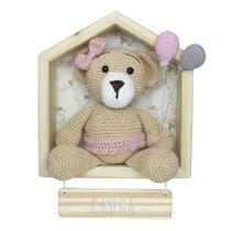 Porta Maternidade Casinha Ursinha Crochê Quarto Bebê Infantil Menina Porta Maternidade Casinha Ursinha Crochê Quarto Bebê Infantil Menina