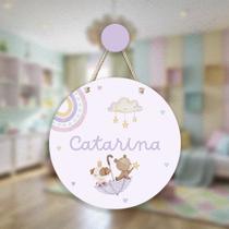 Porta maternidade com aplique Chuva de amor