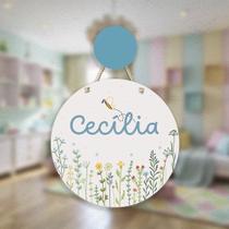 Porta maternidade com aplique Jardim Cecília