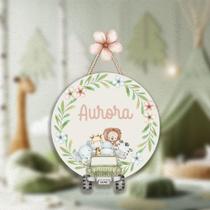 Porta maternidade com aplique Safari florido