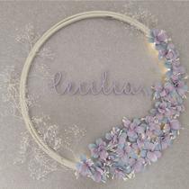 Porta Maternidade Floral Iluminada - Lírios Lilás