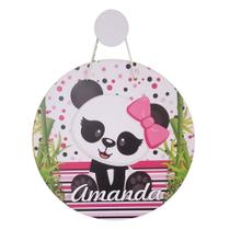 Porta Maternidade Panda Plaquinha Mdf Nome Personalizado