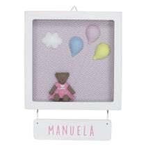 Porta Maternidade Quadro Acrílico Ursinha com Bexiga Quarto Bebê Infantil Menina Porta Maternidade Quadro Acrílico Ursinha com Bexiga Quarto Bebê Infantil Menina