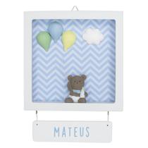 Porta Maternidade Quadro Acrílico Ursinho com Bexiga Quarto Bebê Infantil Menino Porta Maternidade Quadro Acrílico Ursinho com Bexiga Quarto Bebê Infantil Menino