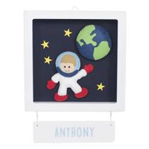 Porta Maternidade Quadro AcrílicoAstronauta Quarto Bebê Infantil Menino