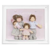 Porta Maternidade Quadro Luz de Led Família Irmã com Bebê Menina Quarto Bebê Infantil - Potinho de Mel