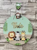 Porta Maternidade Safari Baby com nome personalizado em acrilico Enviar nome via chat